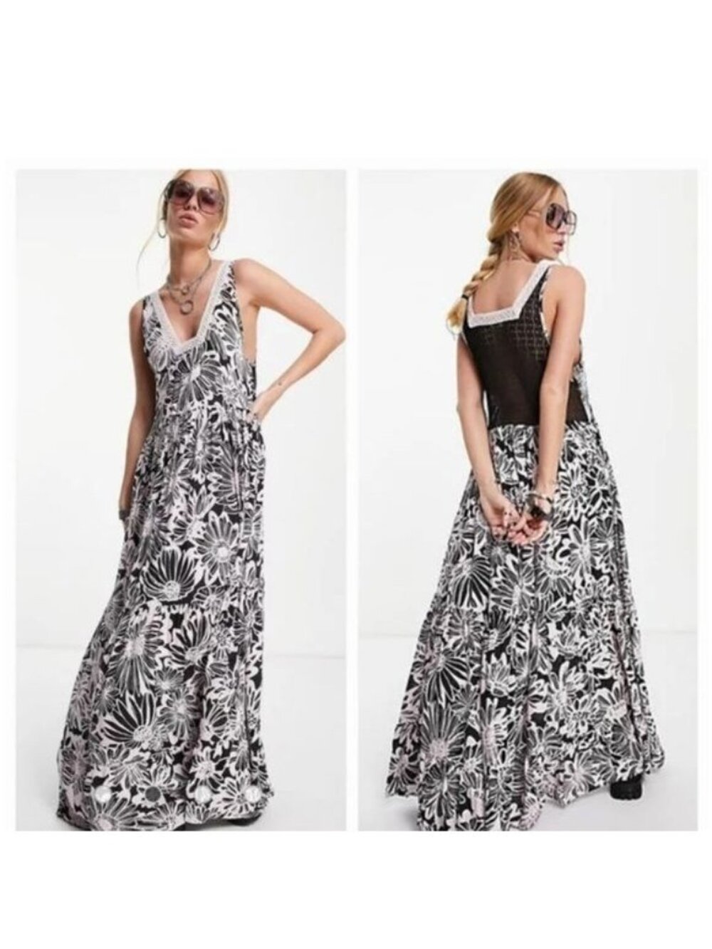 Free People Tiers for you Tiered Maxi dress Small
